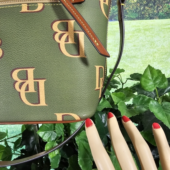 Dooney & Bourke Tote Bag DB Monogram & Vachetta Leather Signature Purse - Picture 13 of 16